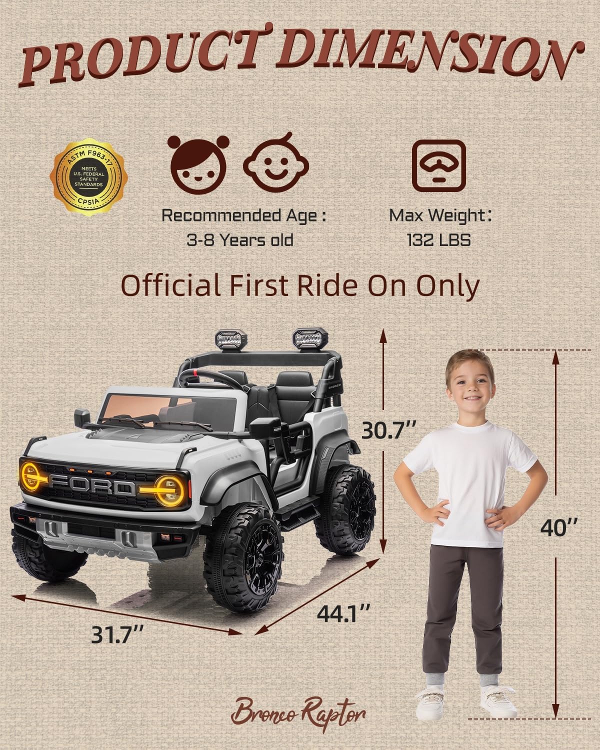 Kids Pink Ride-On Truck Battery Powered Electric Toy Car wourant