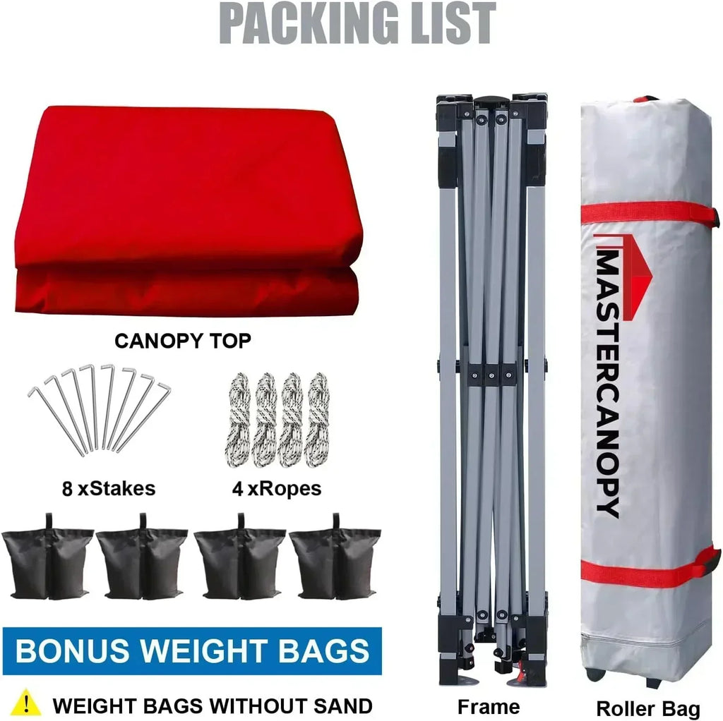 Durable Pop-up Canopy Tent with Roller Bag (10x10 Black) wourant