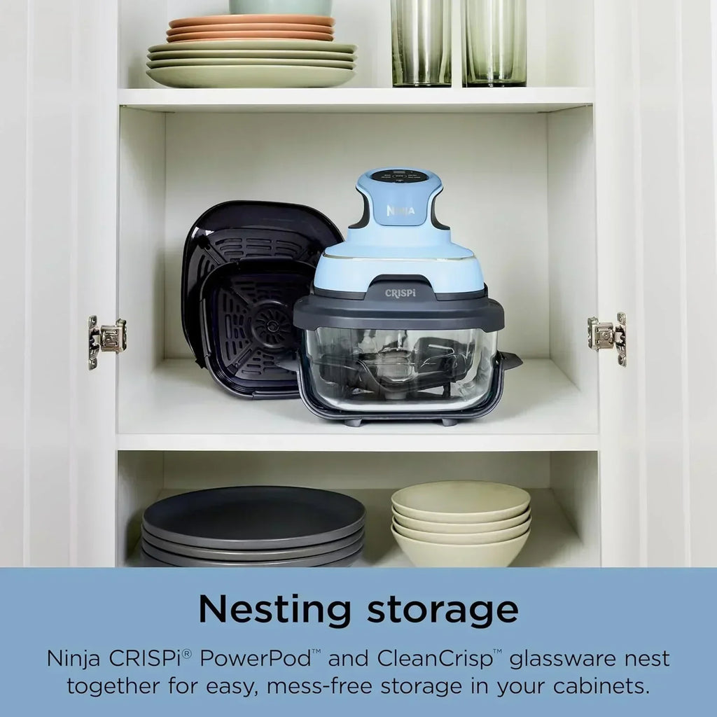 Ninja Crispi 4 in 1 Portable Glass Air Fryer Cooking System 4QT 6 Cup TempWare Glass Containers wourant