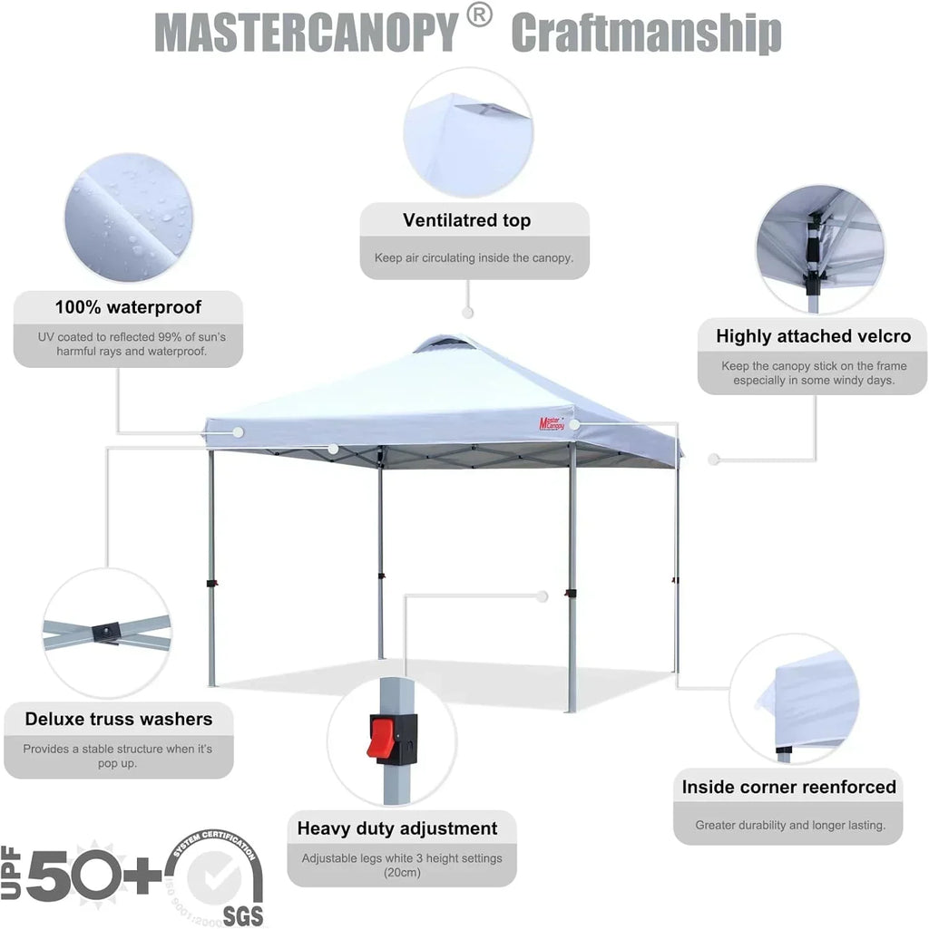 Durable Pop-up Canopy Tent with Roller Bag (10x10 Black) wourant