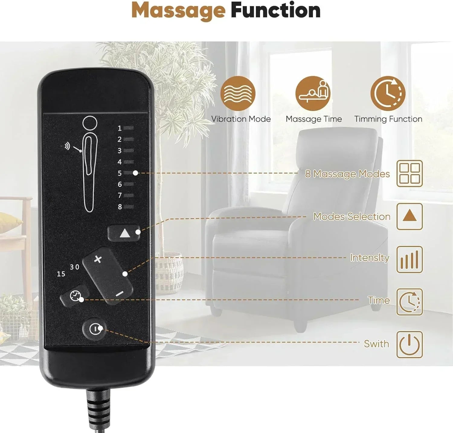 Adult recliner living room massage recliner adjustable home theater chair single sofa wourant