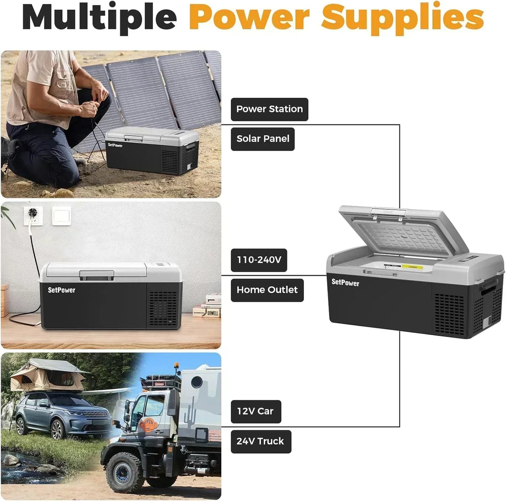 12V Refrigerator 21 Quart Portable Freezer 50 Hours Keep Cool Electric Cooler Car Refrigerator wourant