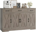 Sideboard with drawers large 55-inch sideboard modern farmhouse wood kitchen dining table wourant