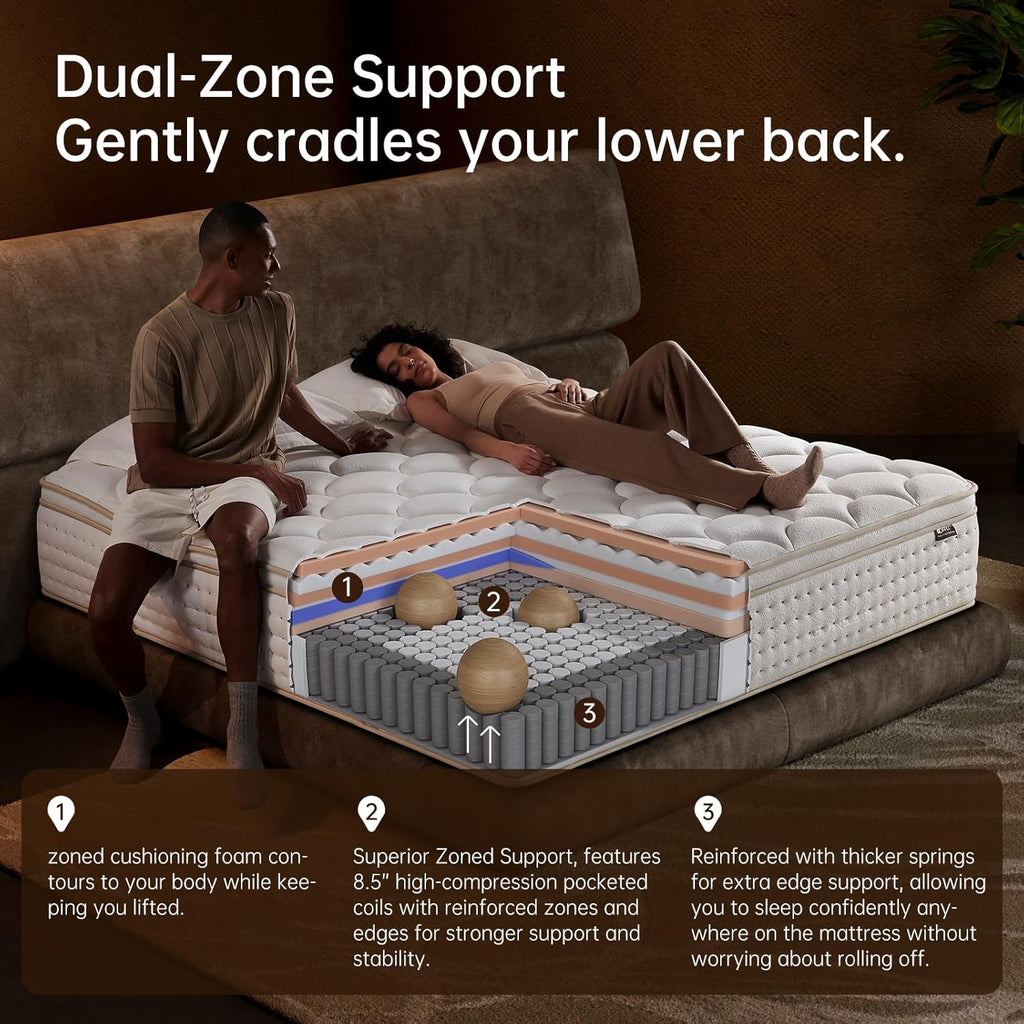 Queen Mattress 12 Inch Queen Mattress in a Box with Memory Foam for Extra Lumbar Support wourant