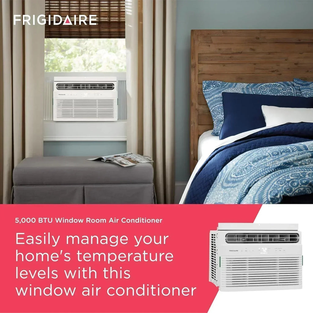 Frigidaire 5,000 BTU Window Air Conditioner Remote Control Cools Up to 150 Sq. Ft. Quiet Operation wourant