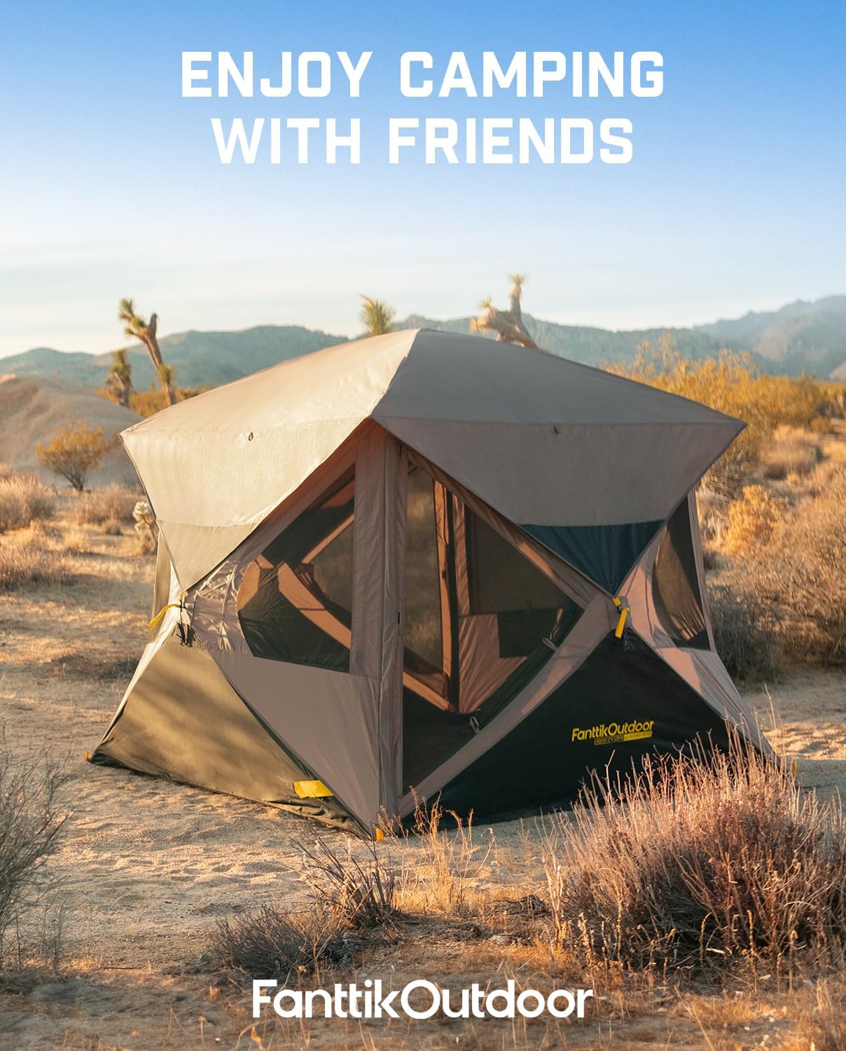 Super Camping Tent 4 Person Pop-up Instant Cabin Set Up Portable Center Tent wourant
