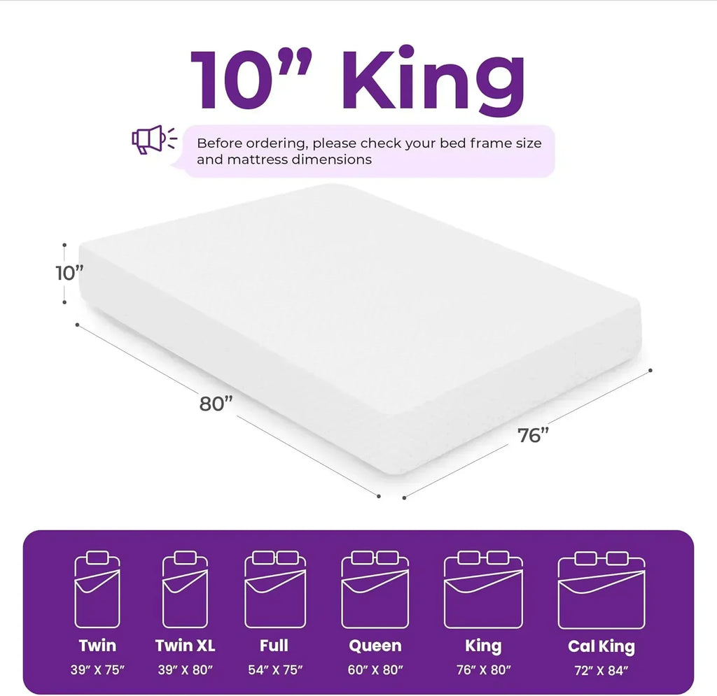 GAESTE 8-inch Fully Cooling Gel Memory Foam Mattress Mattress-in-a-Box wourant