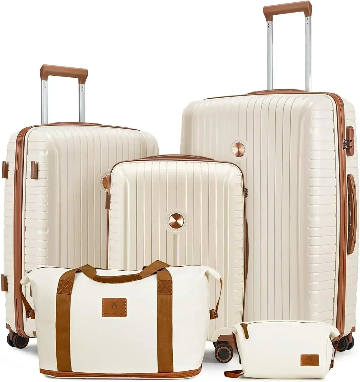 5-piece PP hardshell lightweight travel carry-on luggage set with dual spinner wheels wourant