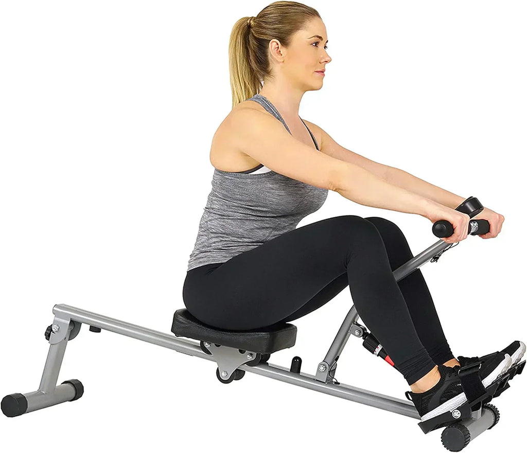 Sunny Health & Fitness Compact Adjustable Rowing Machine with 12 Levels of Resistance wourant