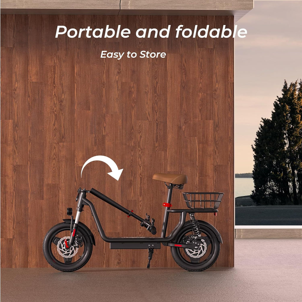 iScooter electric scooter with seat 28/19/15.6 mph top speed dual suspension scooter wourant