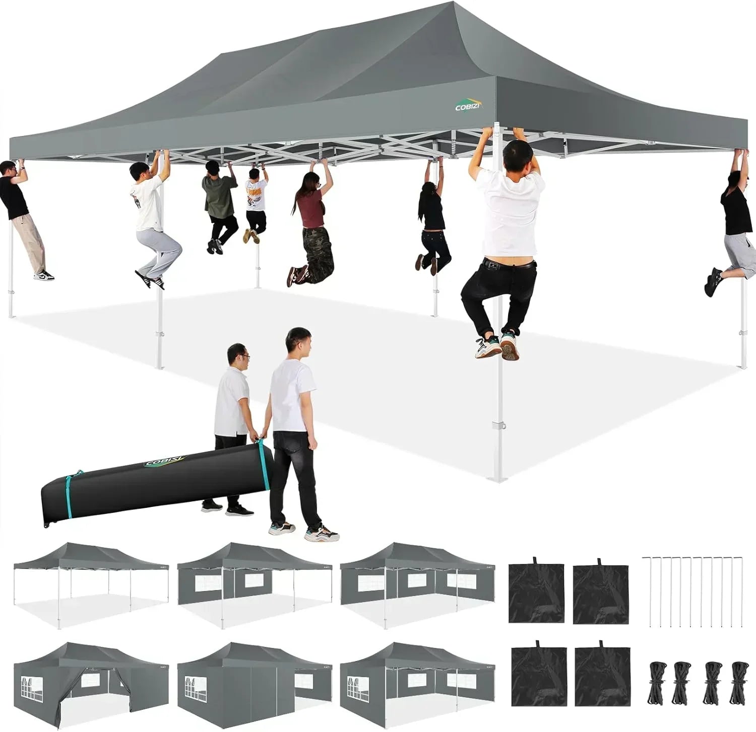 COBIZI 10x20 Heavy Duty Pop up Canopy Tent 6 sidewalls Commercial Canopy Wedding Party Tents wourant