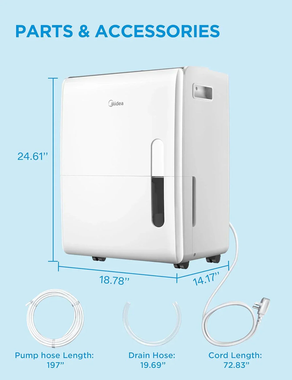 Midea 4,500 Sq. Ft. Dehumidifier Pump Included Energy Star Certified 50 Pint Ideal For Basements wourant