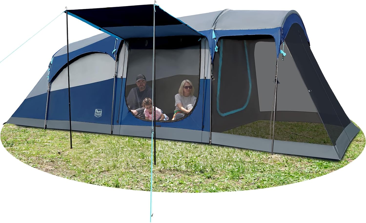 TIMBER RIDGE 8 Person Family Camping Tent Double Layer Waterproof Weather Resistant Tunnel Tent wourant