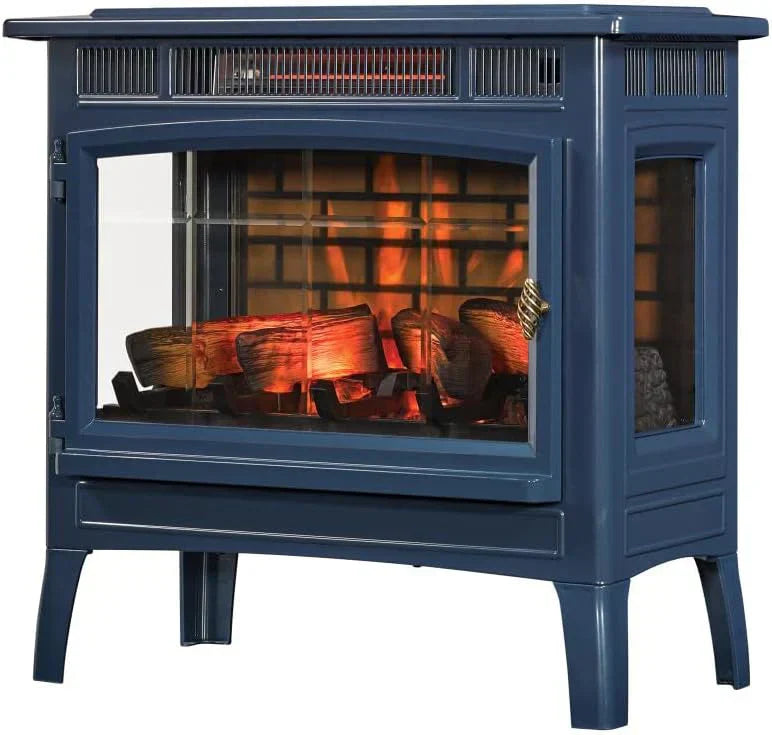 Freestanding Electric Fireplace Stove Heater with 3D Flame Effect for 1000 Sq. Ft wourant