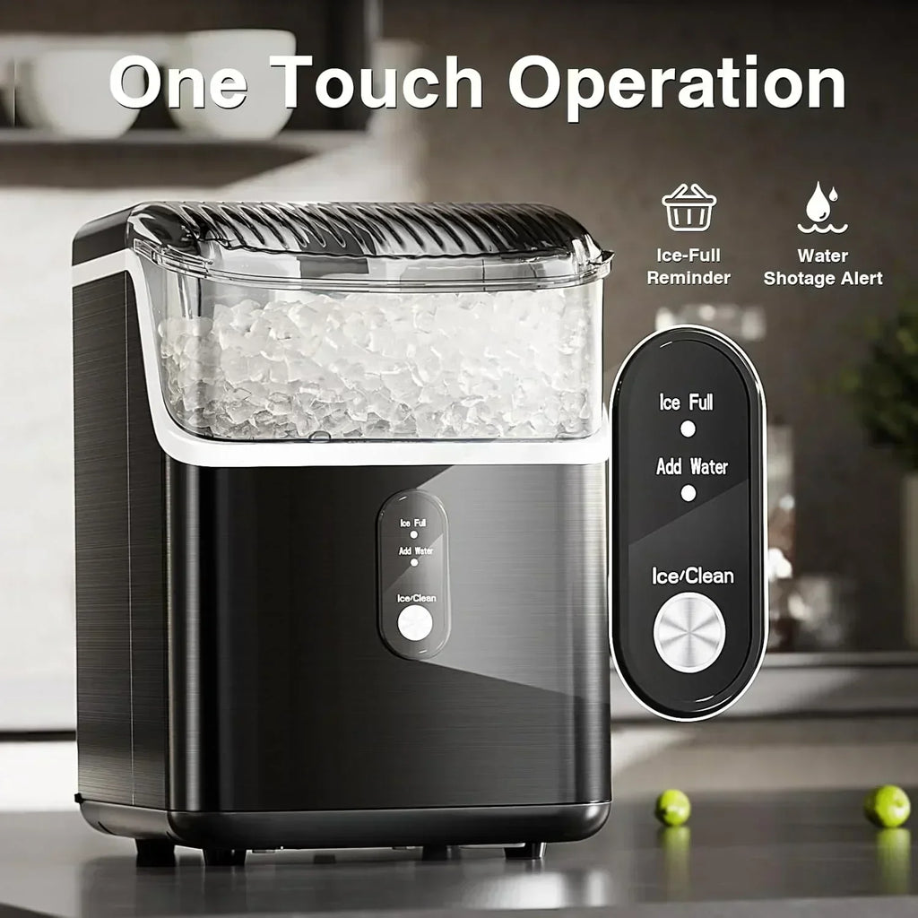 Nugget Ice Makers Countertop Pebble Ice Machine with Chewable Pellet Ice Self-Cleaning wourant