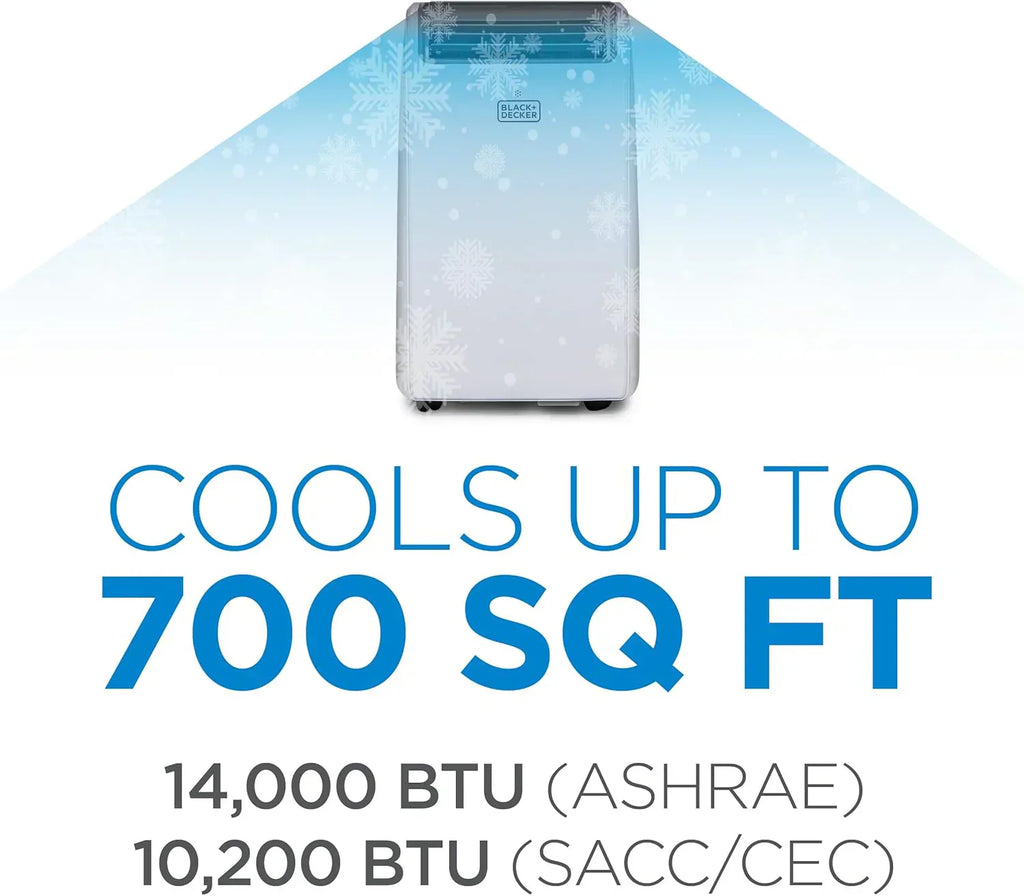 BLACK+DECKER 10,000 BTU Portable Air Conditioner for Rooms up to 450 Sq with Remote Control wourant