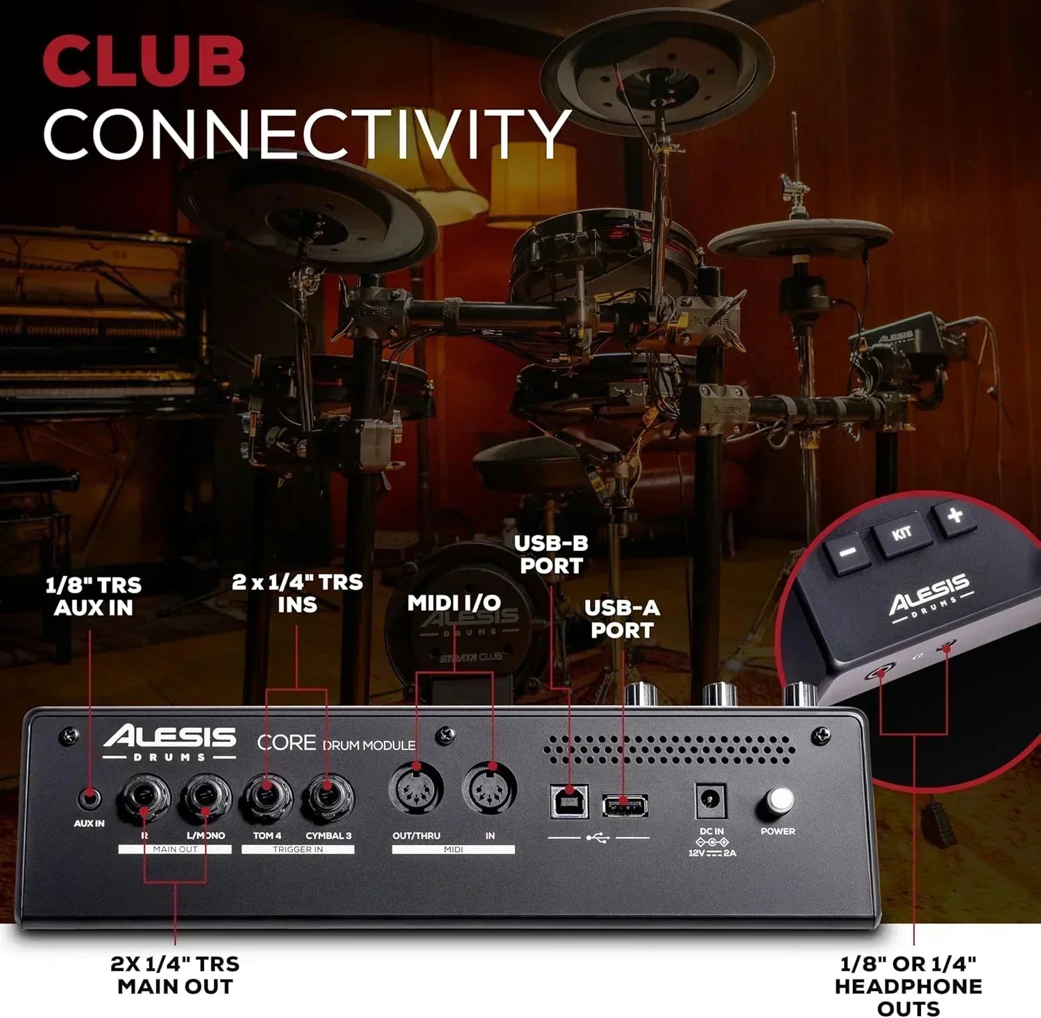 Alison Strata Prime Electronic Drum Set with Touch Screen Dual Area Grid Head wourant