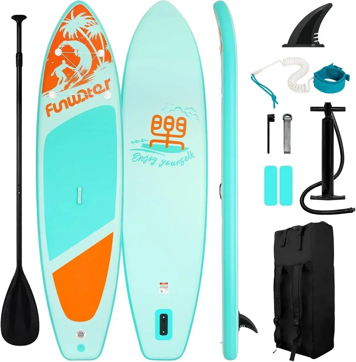 FunWater Inflatable Stand Up Paddle Board Premium SUP Paddle Accessories EVA Deck wourant