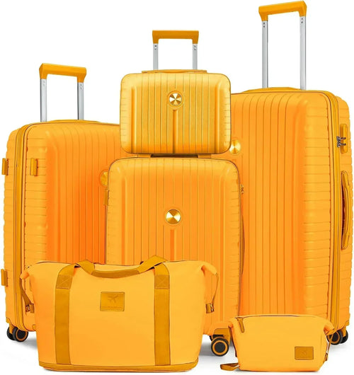 5-piece PP hardshell lightweight travel carry-on luggage set with dual spinner wheels wourant