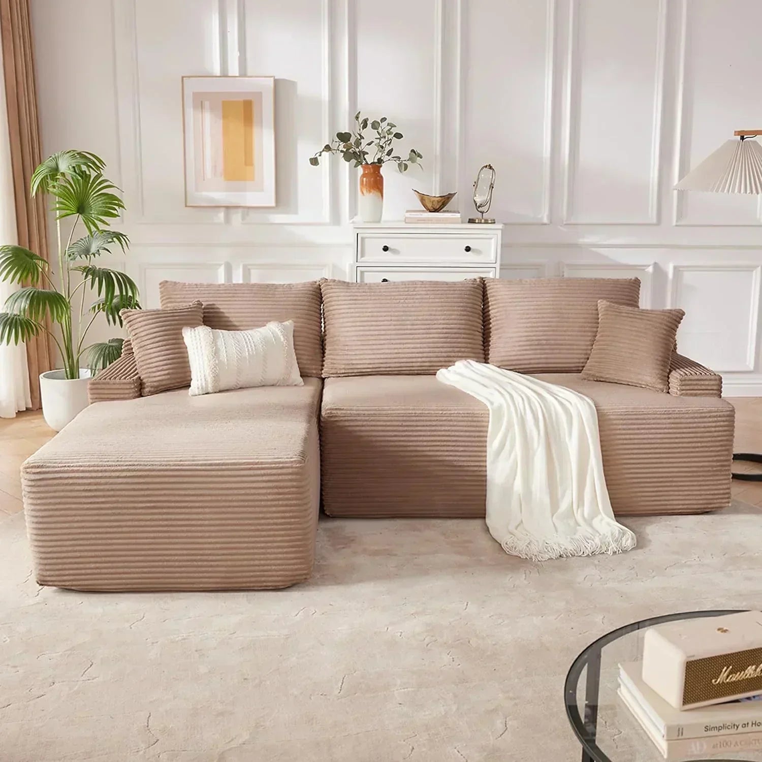 110-inch cloud sofa boneless sofa in the living room modular sofa with deep seats wourant