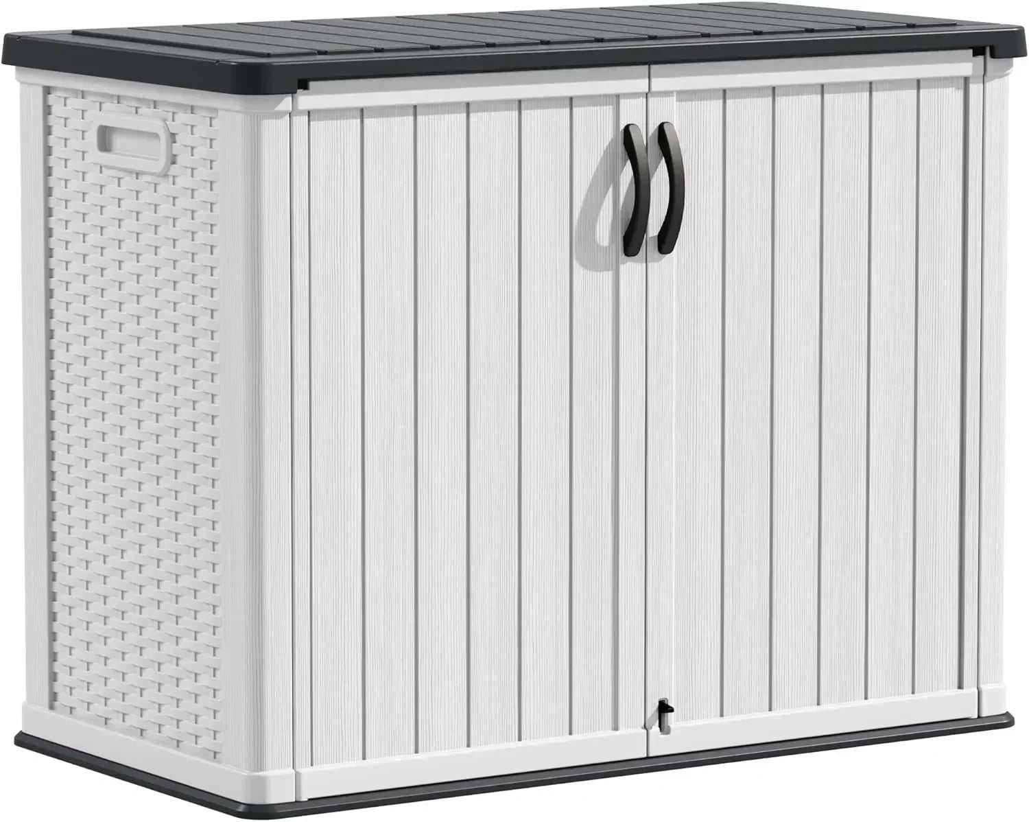 Devoko Outdoor Storage Cabinet 26 Cu Ft with Lockable Doors Horizontal Storage Shed Waterproof wourant