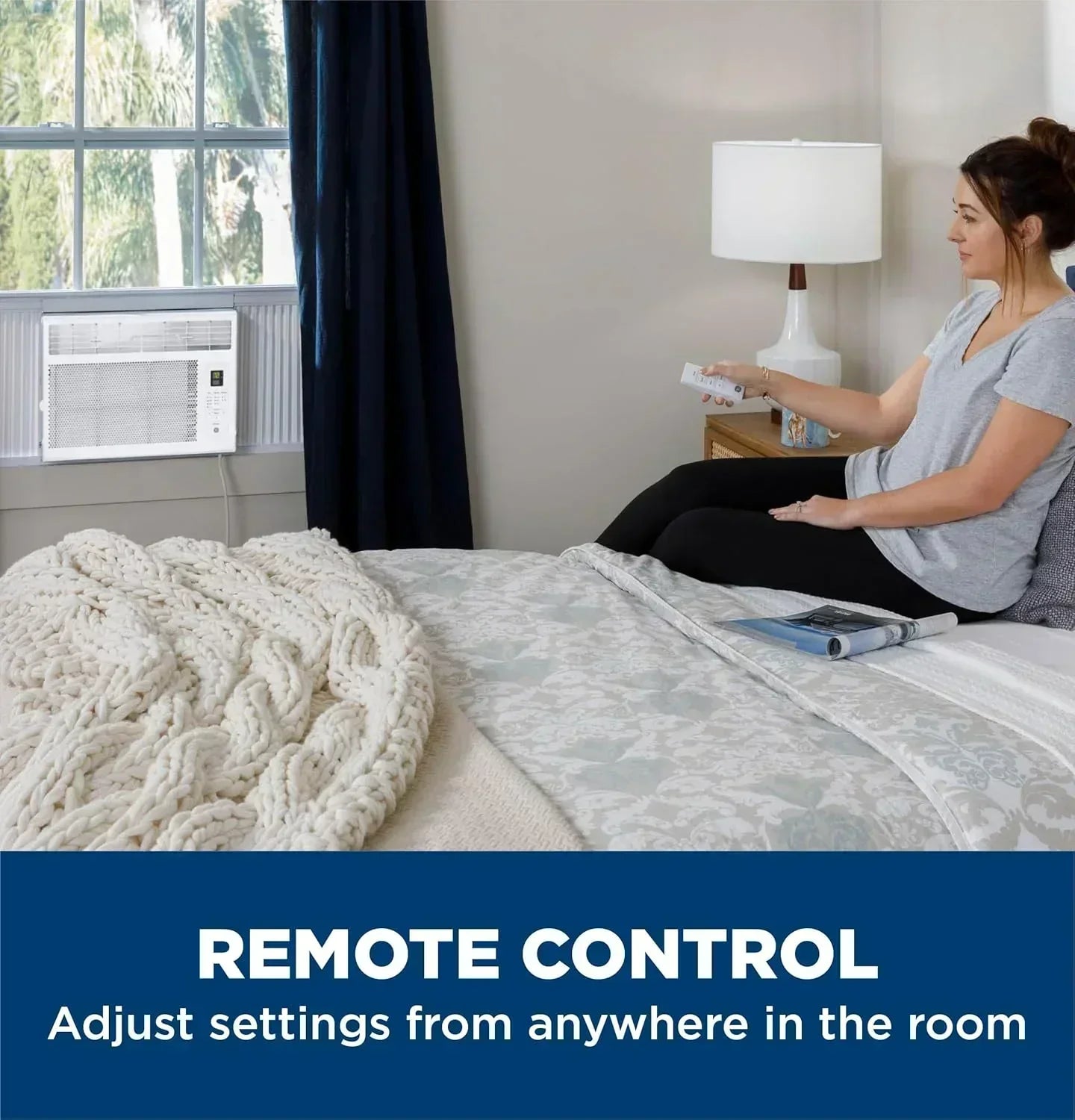 GE Window Air Conditioner Unit 5,000 BTU for Small Rooms up to 150 sq ft Manual Adjustable Fan wourant