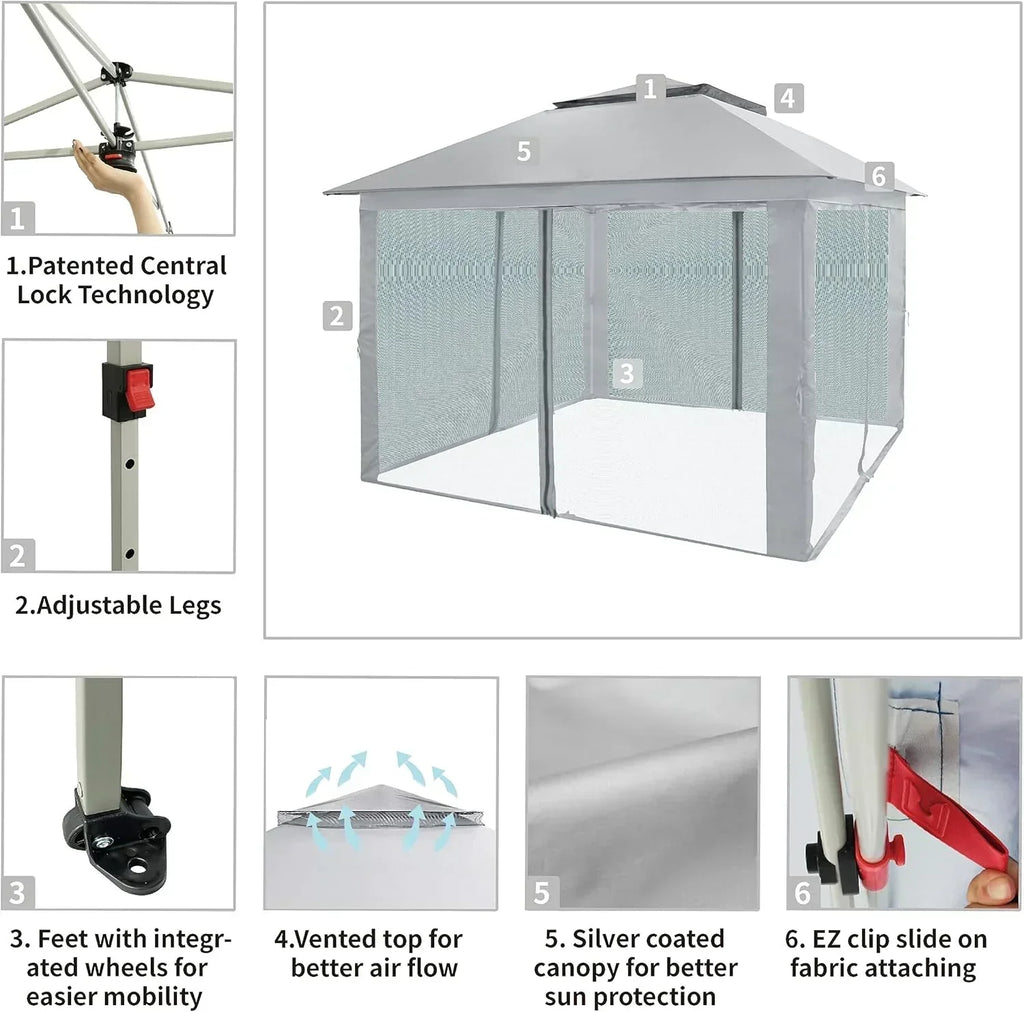 CROWN SHADES 13x13 Pop Up Gazebo Canopy Tent Gazebos on Clearance Outdoor Gazebo wourant