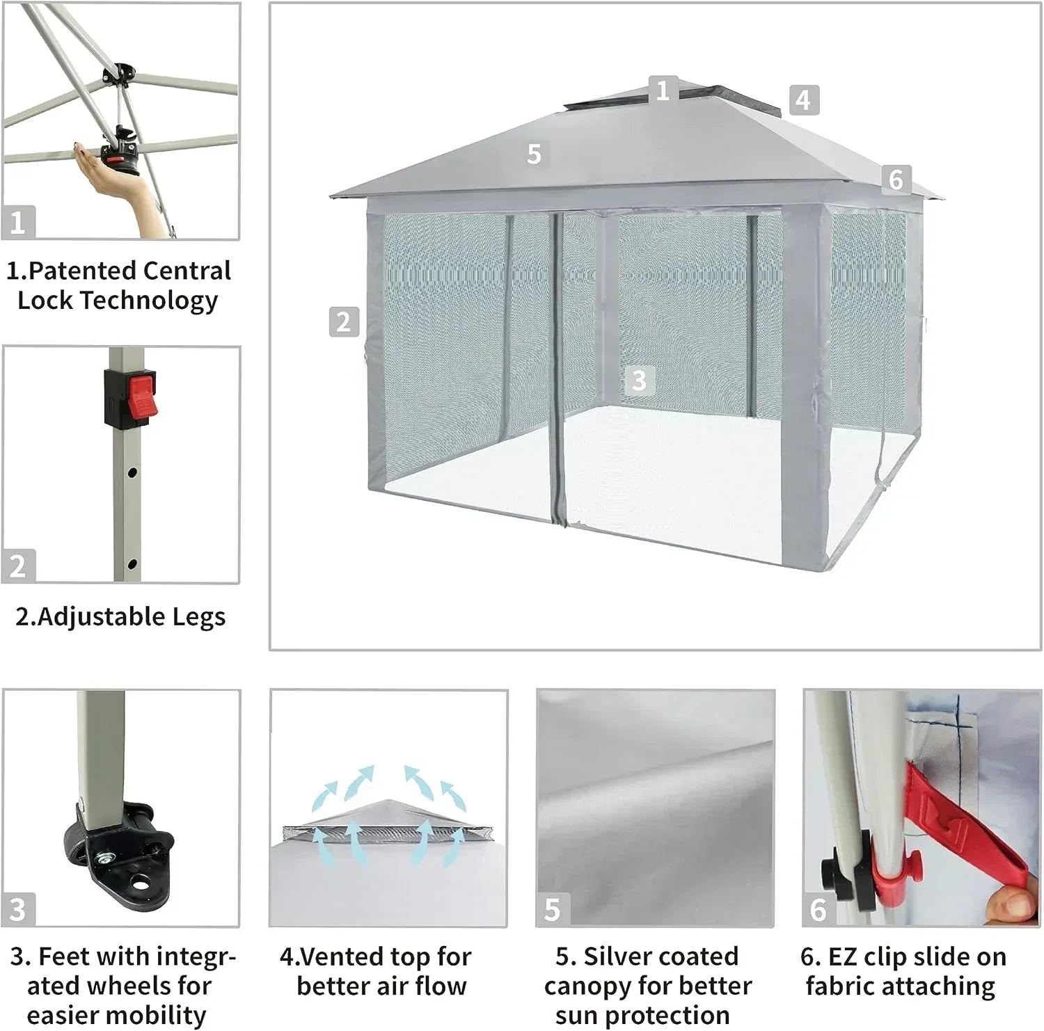 CROWN SHADES 13x13 Pop Up Gazebo Canopy Tent Gazebos on Clearance Outdoor Gazebo wourant