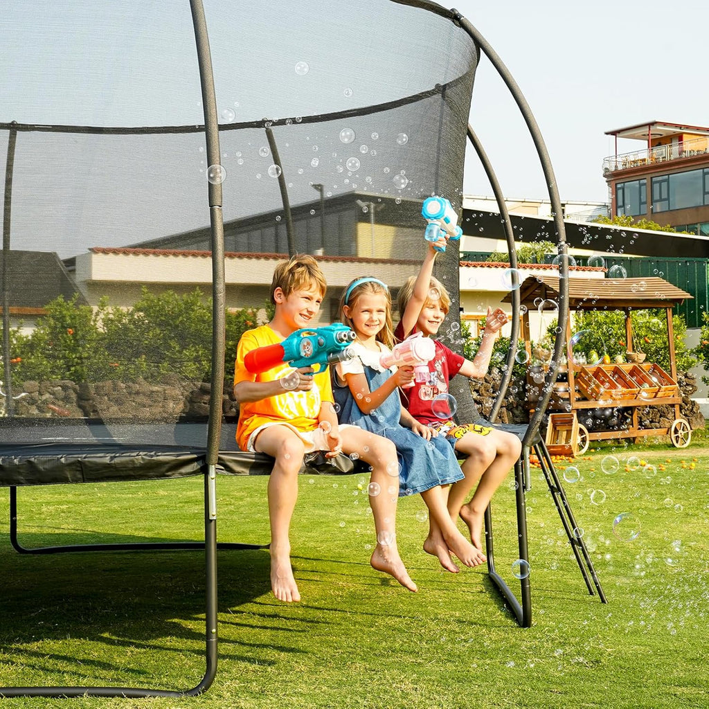 Gigu 10FT 12FT 14FT Recreational Trampolines with Enclosure Net and Ladder Anti-Rust Coating wourant