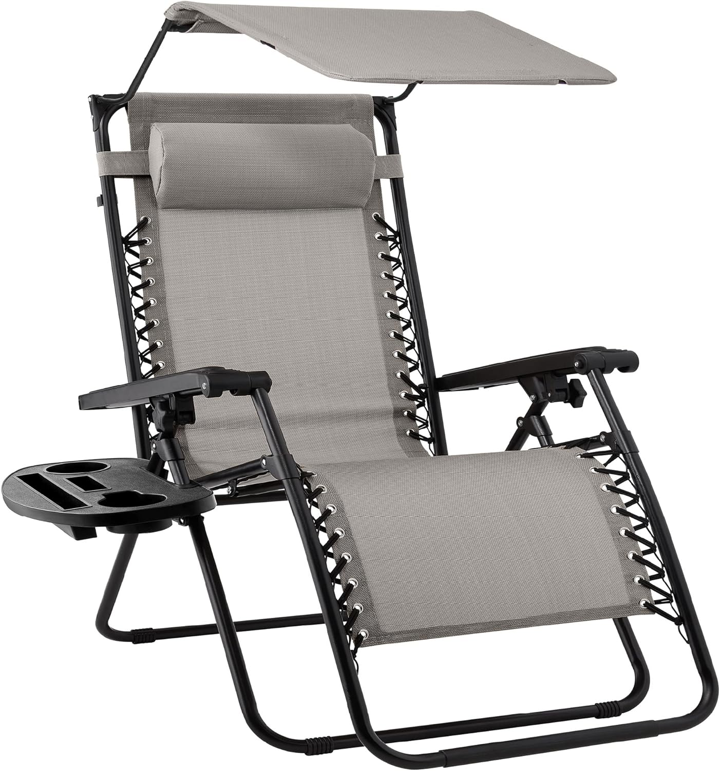 Best Choice Products Folding Zero Gravity Recliner Patio Lounge Chair Adjustable Canopy Shade wourant