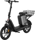 Gotrax adult electric scooter with seat maximum range of 19-25 miles all-terrain tires wide pedals wourant