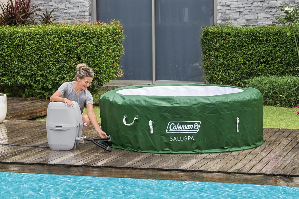 Bestway Palm Springs 4 to 6 Person EnergySense Smart AirJet Plus Inflatable Hot Tub Outdoor Spa wourant