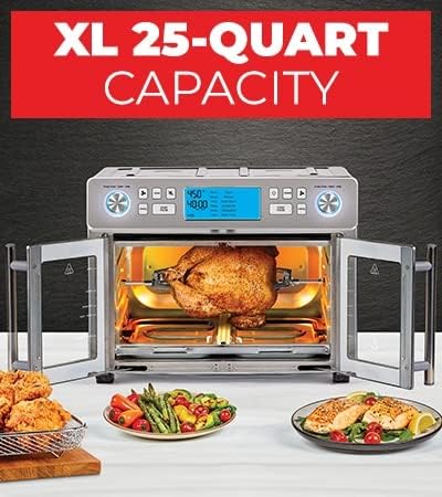 Emeril Lagasse Dual Zone 360 Air Fryer Oven Combo with French Door 25 QT Extra Large wourant
