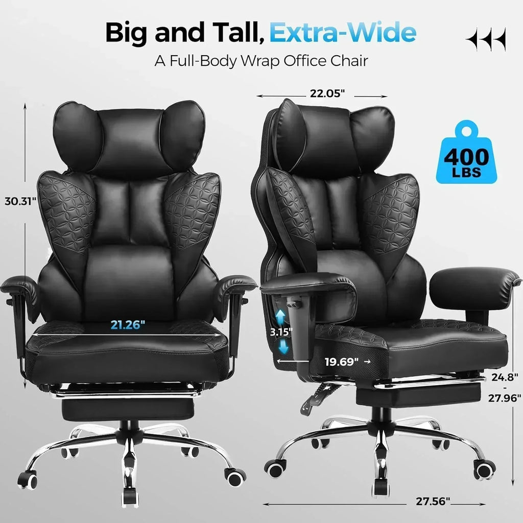 Large Tall Gaming Chair 400 lb Heavy Duty Office Chair wourant