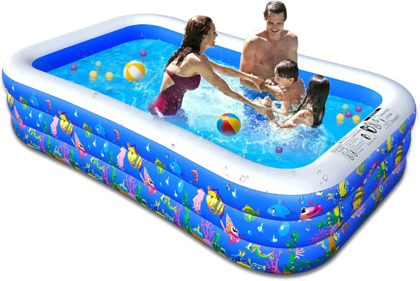 Inflatable Swimming Pool Kiddie Pools Family Lounge Pools Thickened Above Ground Family Pool wourant