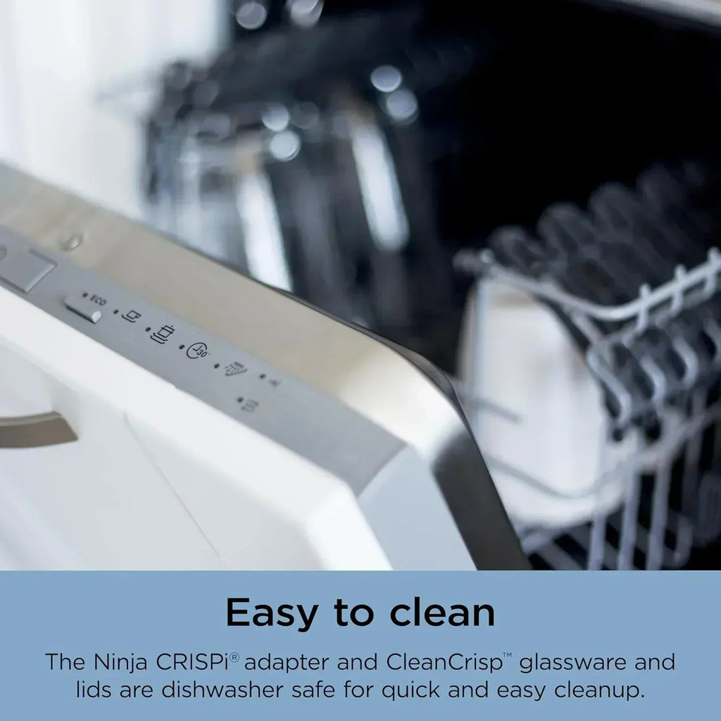 Ninja Crispi 4 in 1 Portable Glass Air Fryer Cooking System 4QT 6 Cup TempWare Glass Containers wourant