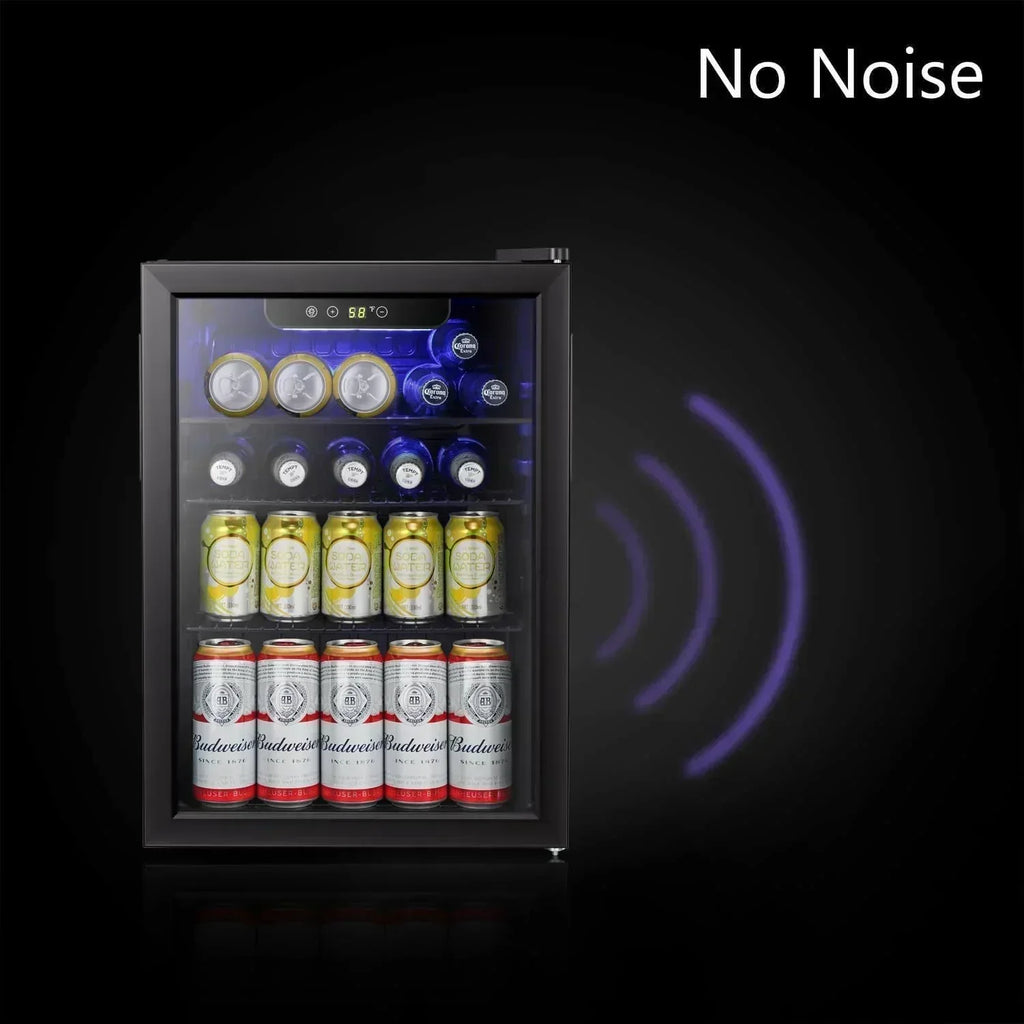 Antarctic Star Beverage Refrigerator Cooler 68 Can Mini Fridge with Glass Door for Beer Drinks Wine wourant