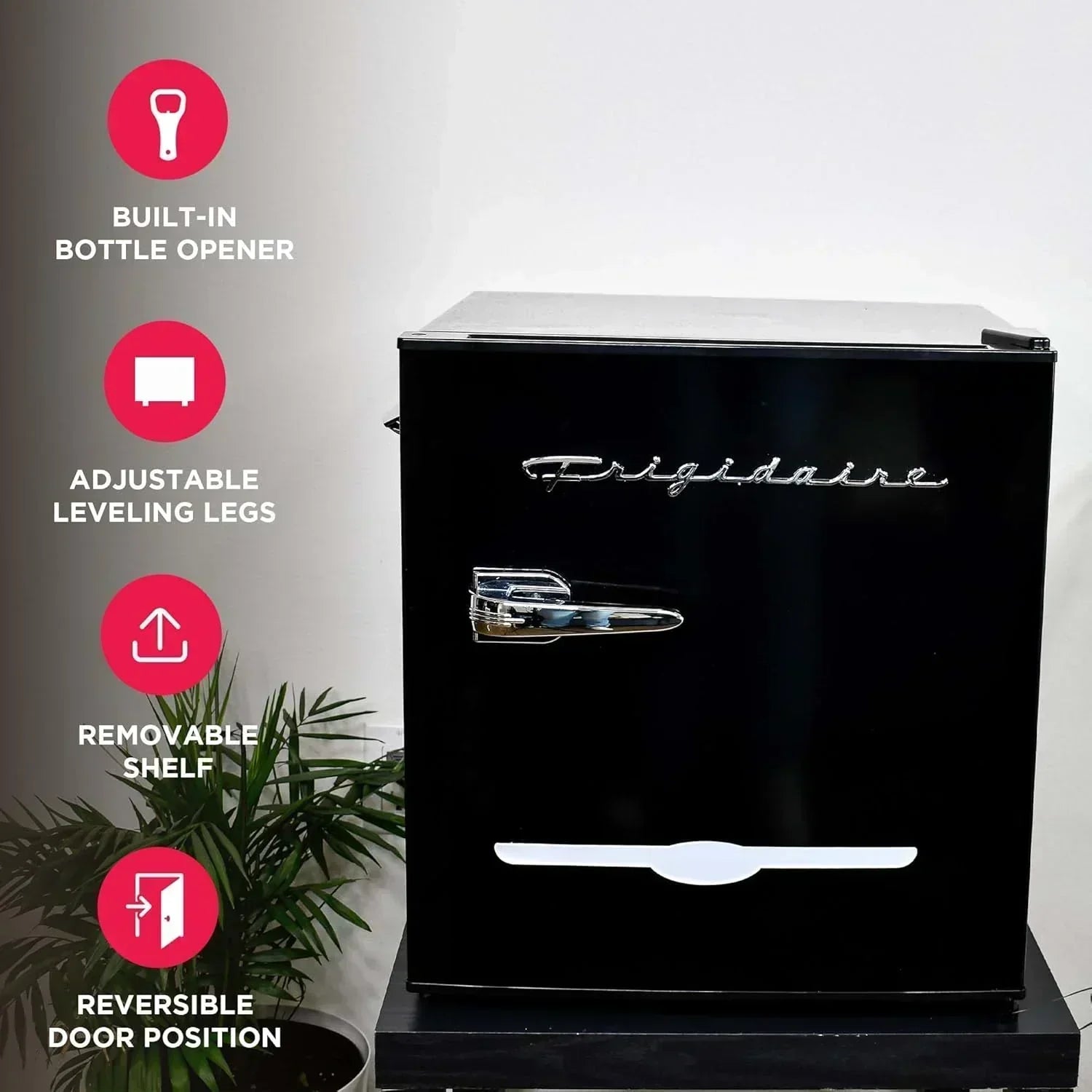 Frigidaire EFR176 Retro Compact Fridge with Chiller Mini Refrigerator Built-in Bottle Opener wourant