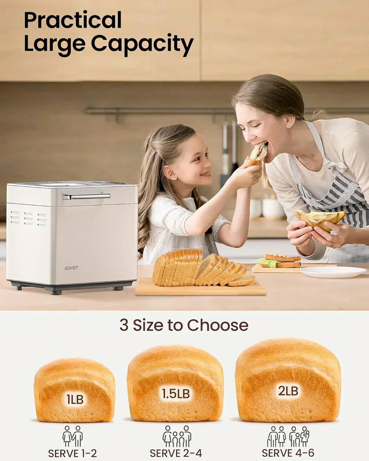 25-in-1 Bread Maker with Automatic Dual Dispenser 2-Pound Stainless Steel Bread Maker wourant