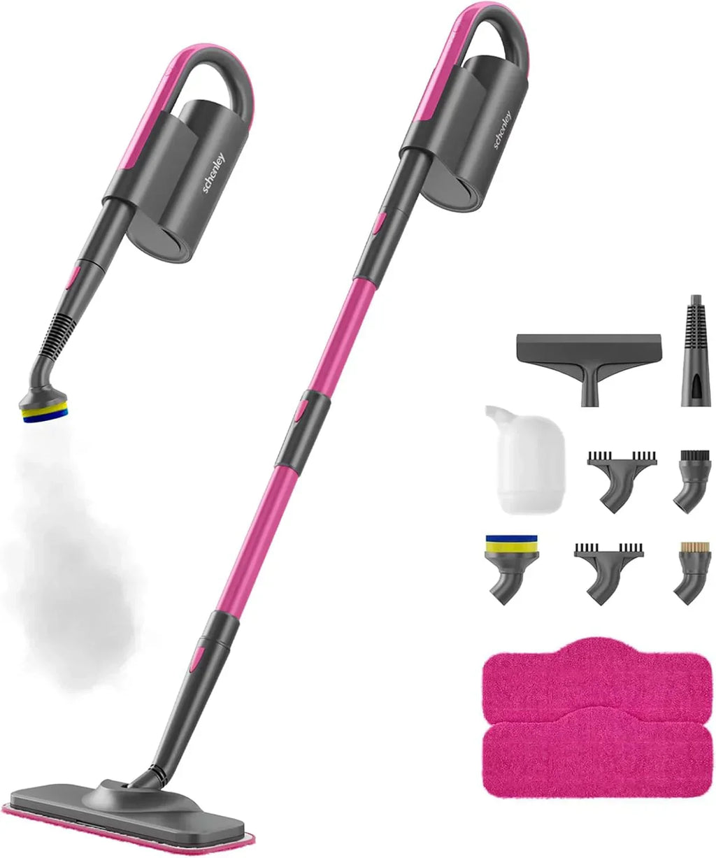 7-in-1 Steam Mop Dual-Rod Design with Detachable Handheld Steamer for Walls Grouts Hard Floors wourant