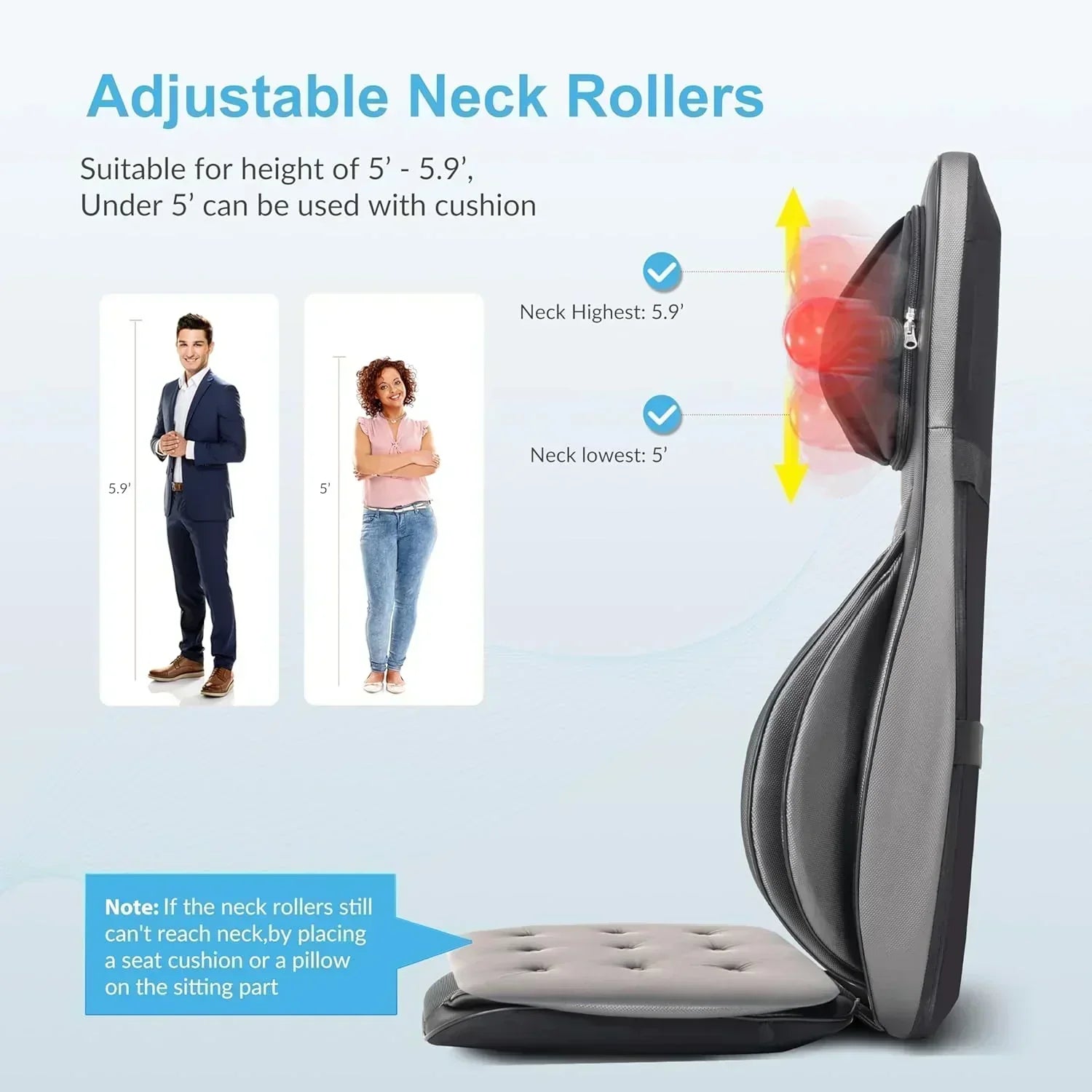COMFIER Massager Chair with Heat Shiatsu Neck Back Massager Portable with Compress wourant