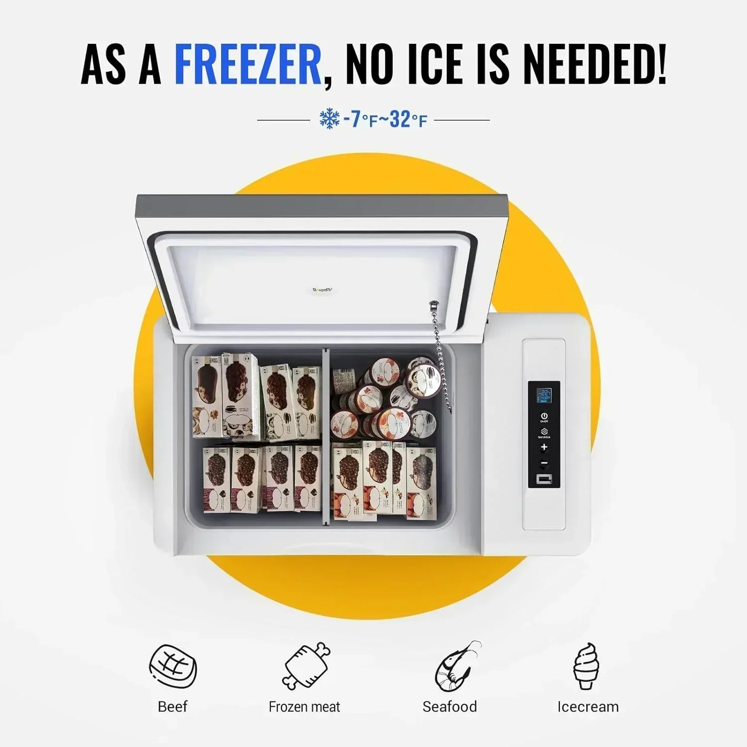 BougeRV 12 Volt Refrigerator 12V Car Fridge 23 Quart Portable Freezer Compressor Cooler wourant
