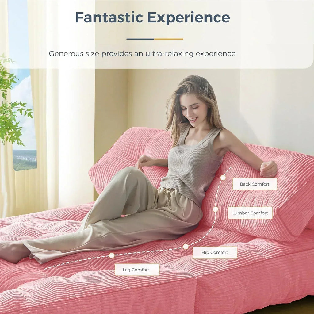 MAXYOYO Folding Sofa Bed Convertible Sleeper Chair with Pillow Foldable Mattress with Back Support wourant