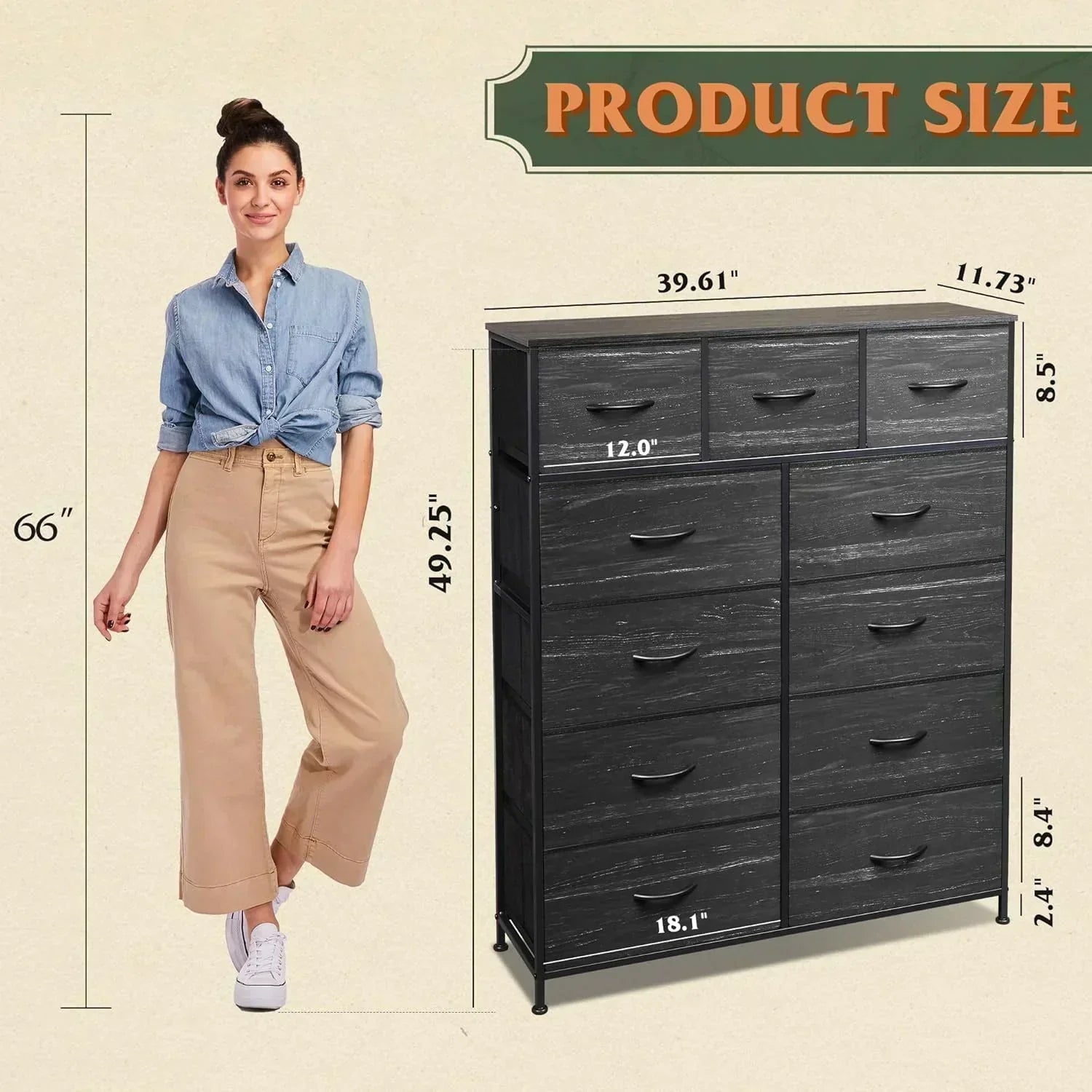 Storage Organizer Unit 11 Fabric Bins Storage Drawers Organizer Steel Frame Tall Storage Tower wourant
