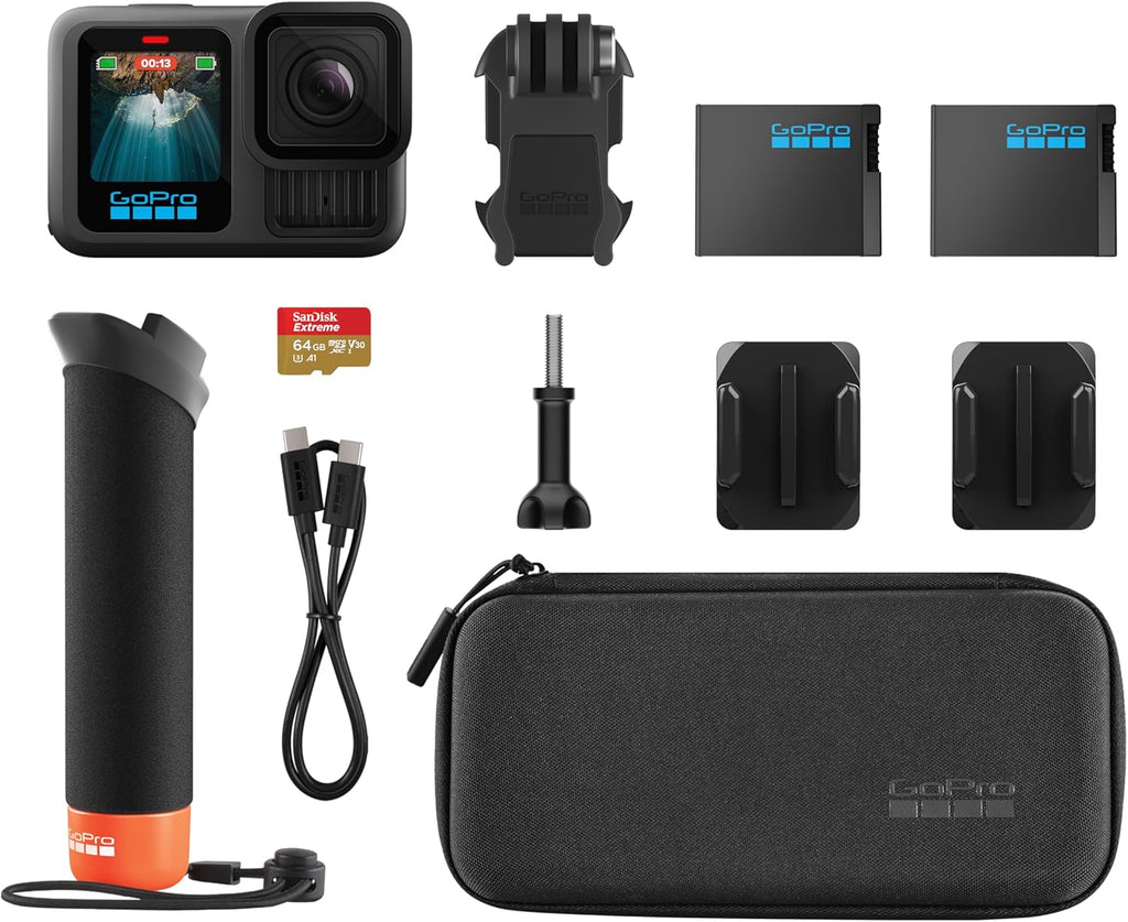 Black Waterproof Action Camera with 5.3K60 Video 27MP Photo Compatability HB-Series Lenses wourant