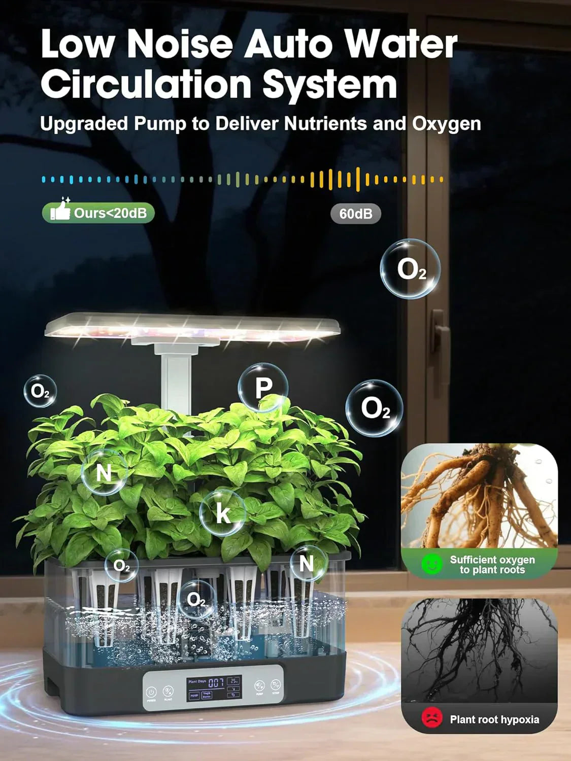 Hydroponic Grow System Kit 8 Smart Indoor Herb Gardens with WiFi App Control Seed Pod Kit wourant