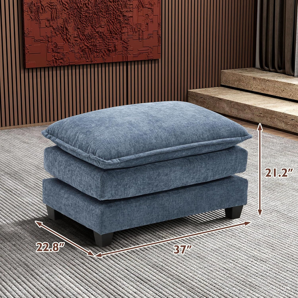 111.4 Inch L Shaped Modern Sofa Modular Cloud Sofa with Ottoman 4 Seater Chenille Deep Seat Sofa wourant