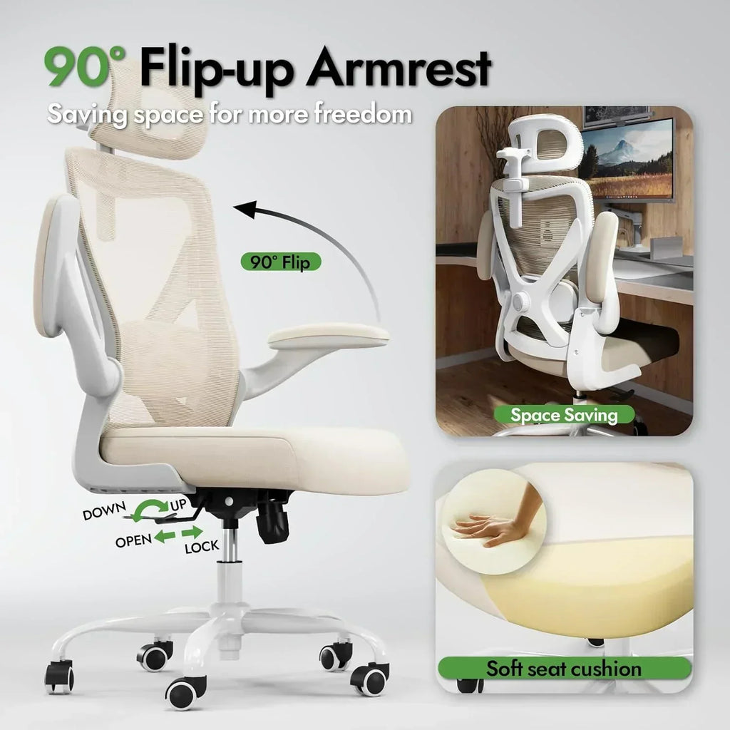Office computer desk and chair gaming chair with lumbar support and headrest wourant