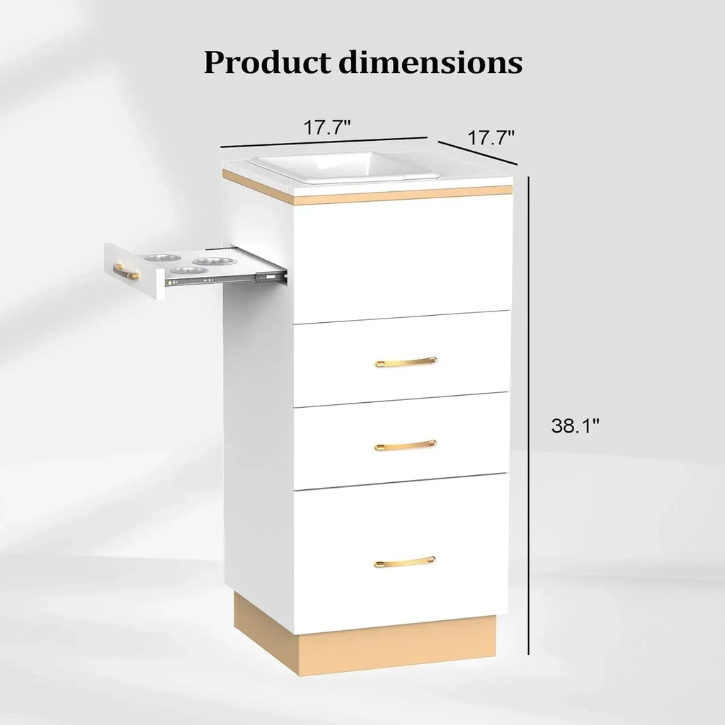 OmySalon Salon Storage Station Barber Stations Beauty Salon Spa Equipment with 3 Drawers wourant