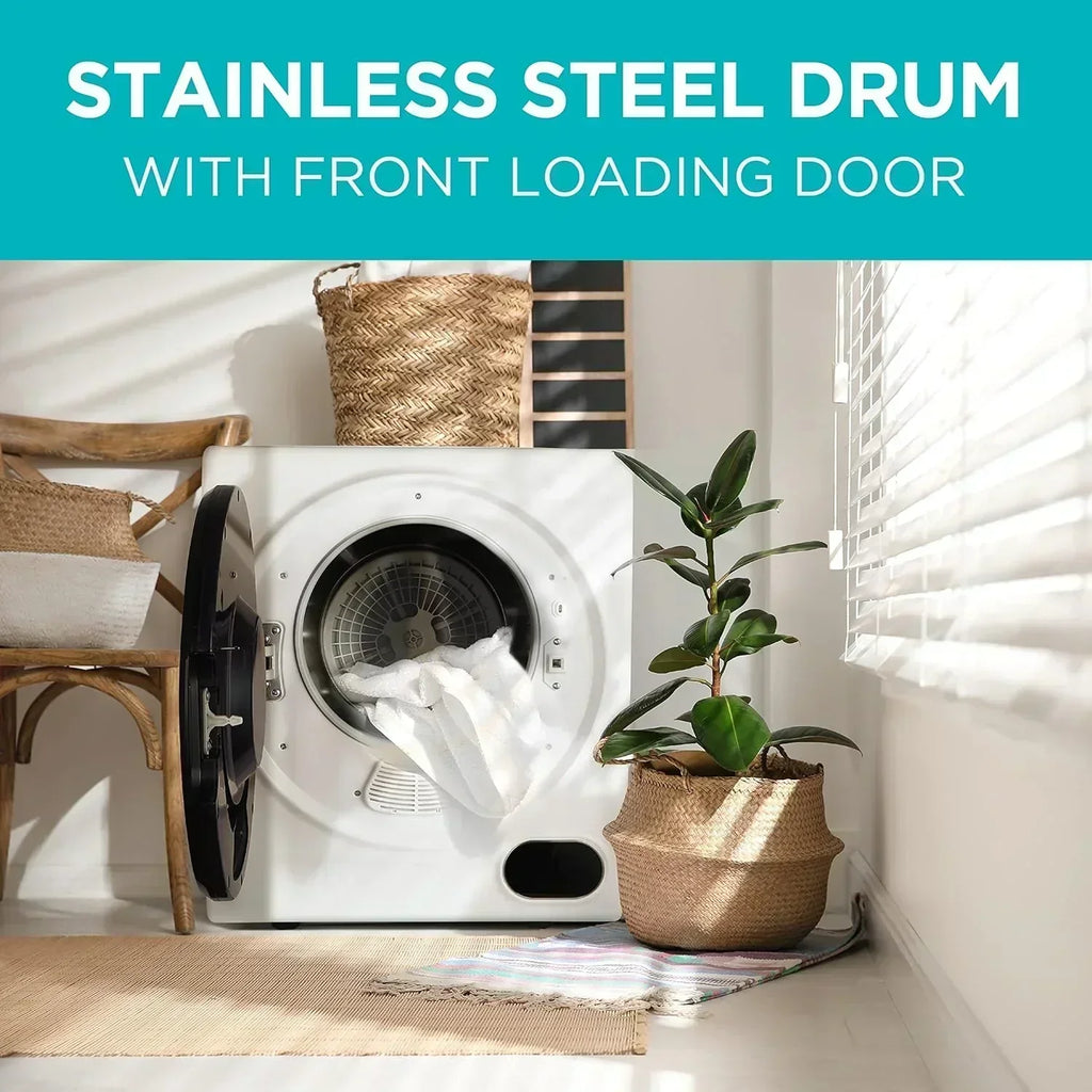 Compact Clothes Dryer 1.5 Cu. Ft. 850W Electric Dryer 120V Vented Dryer Stainless Steel Drum wourant